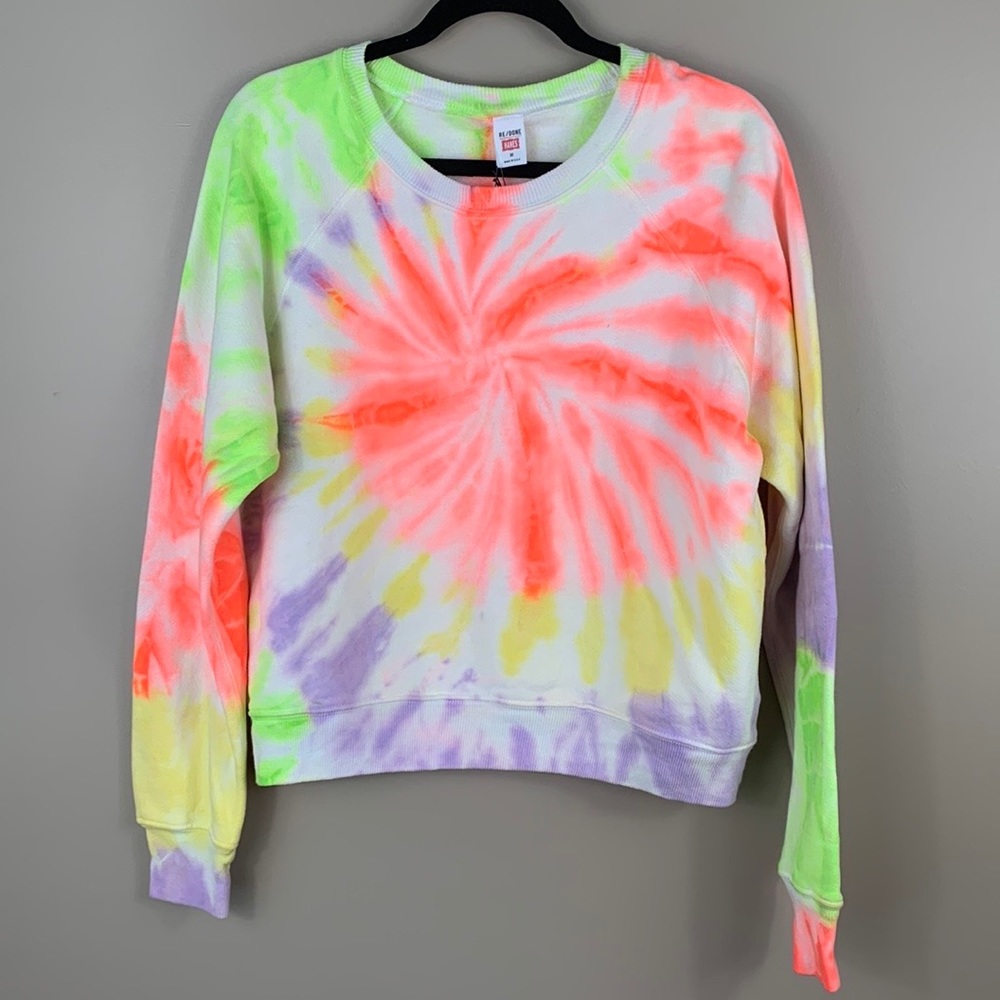 NWT Redone Hanes tie dye crewneck sweatshirt sz med